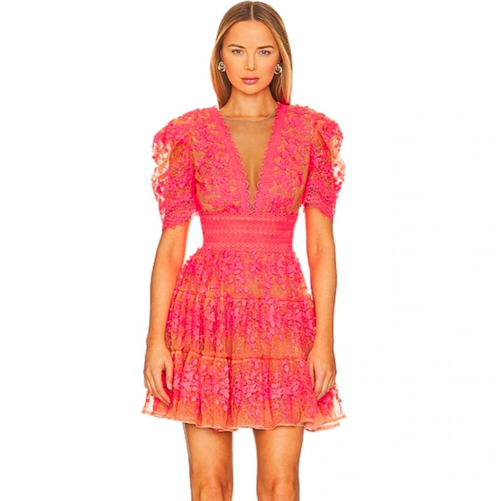 Megan Mini Dress in Coral Bronx and Banco